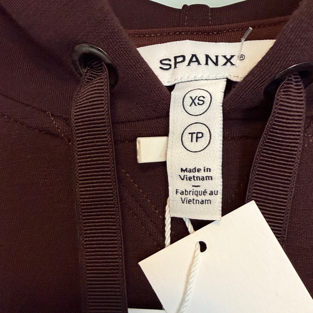 NWT SPANX Air Essentials Classic Hoodie Truffle Brown - Picture 4 of 14
